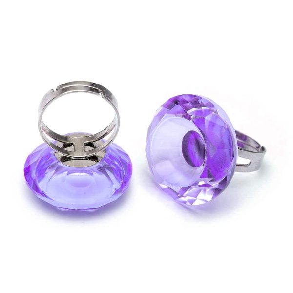 Diamond Glue Rings - Purple